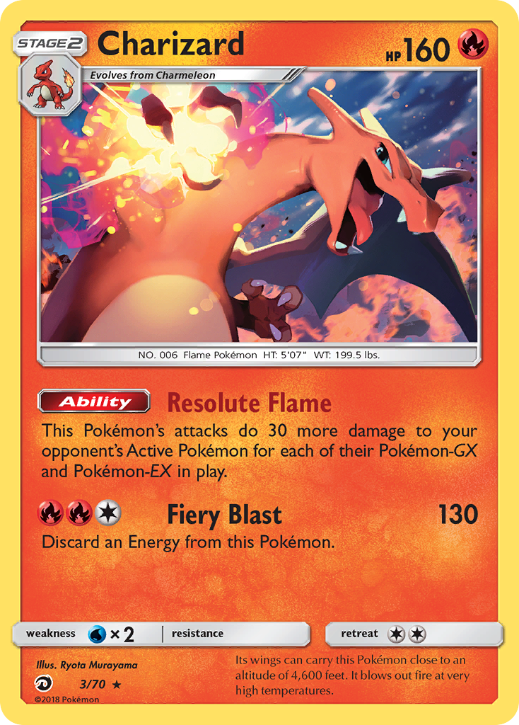 Charizard (3/70) [Sun & Moon: Dragon Majesty] | Rock City Comics