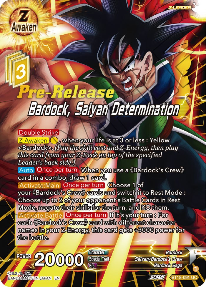 Bardock, Saiyan Determination (BT18-091) [Dawn of the Z-Legends Prerelease Promos] | Rock City Comics