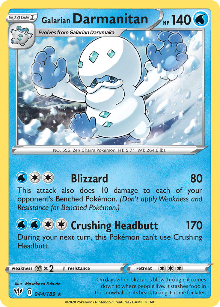 Galarian Darmanitan (044/189) (Cracked Ice Holo) (Theme Deck Exclusive) [Sword & Shield: Darkness Ablaze] | Rock City Comics