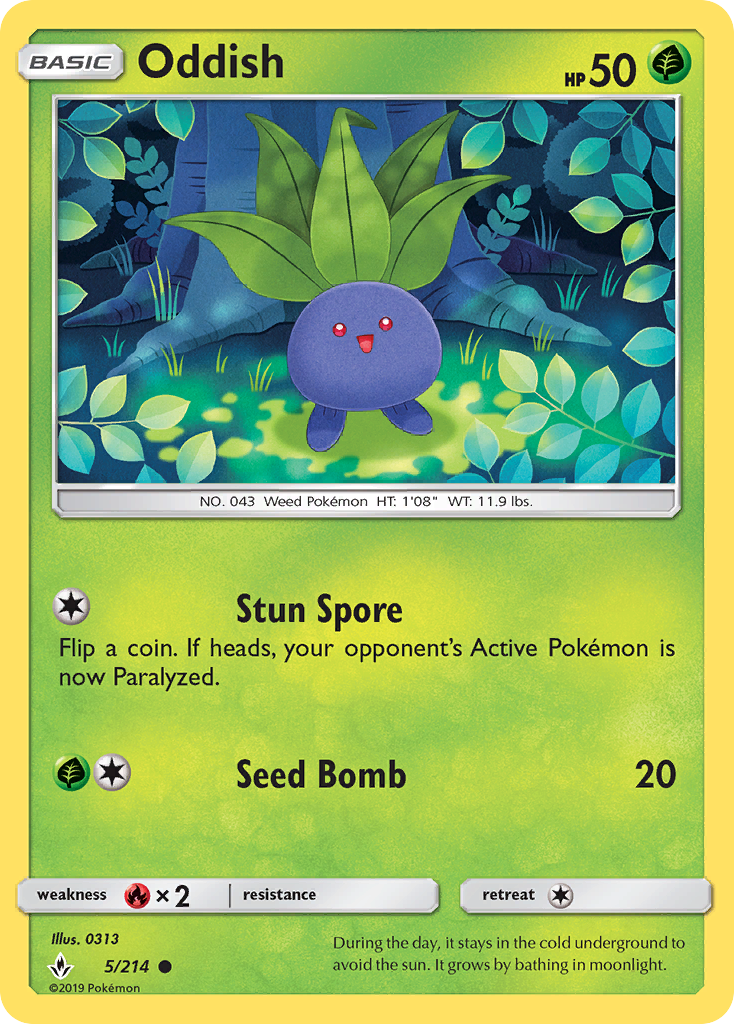 Oddish (5/214) [Sun & Moon: Unbroken Bonds] | Rock City Comics