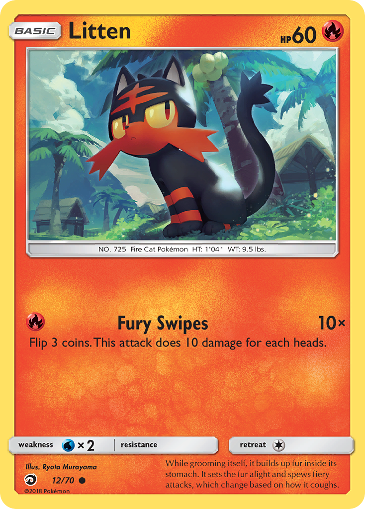 Litten (12/70) [Sun & Moon: Dragon Majesty] | Rock City Comics