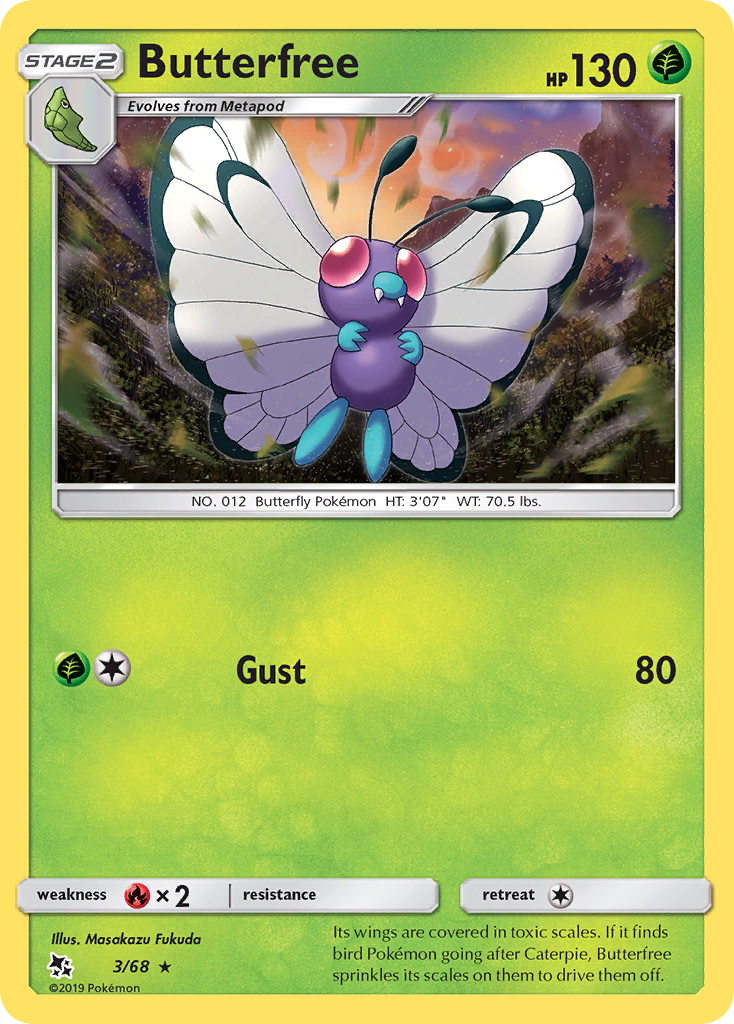 Butterfree (3/68) [Sun & Moon: Hidden Fates] | Rock City Comics