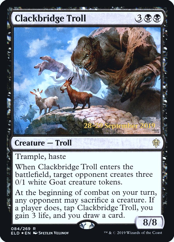 Clackbridge Troll  [Throne of Eldraine Prerelease Promos] | Rock City Comics