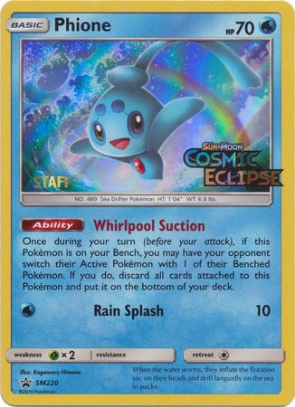 Phione (SM220) (Staff Prerelease Promo) [Sun & Moon: Black Star Promos] | Rock City Comics