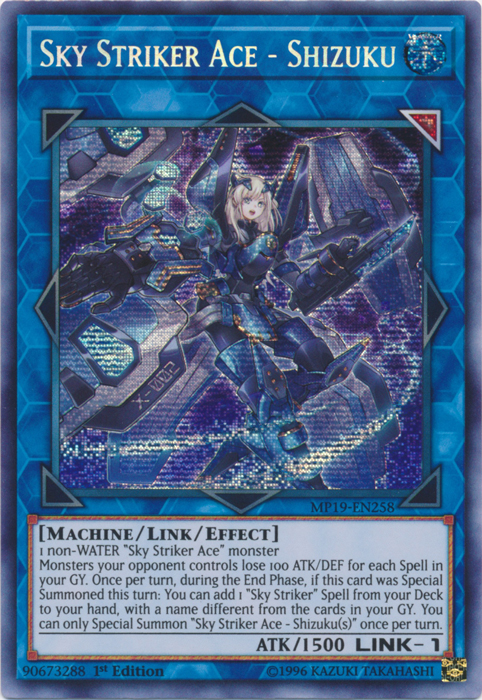 Sky Striker Ace - Shizuku [MP19-EN258] Prismatic Secret Rare | Rock City Comics