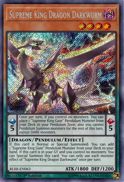 Supreme King Dragon Darkwurm [BLRR-EN063] Secret Rare | Rock City Comics