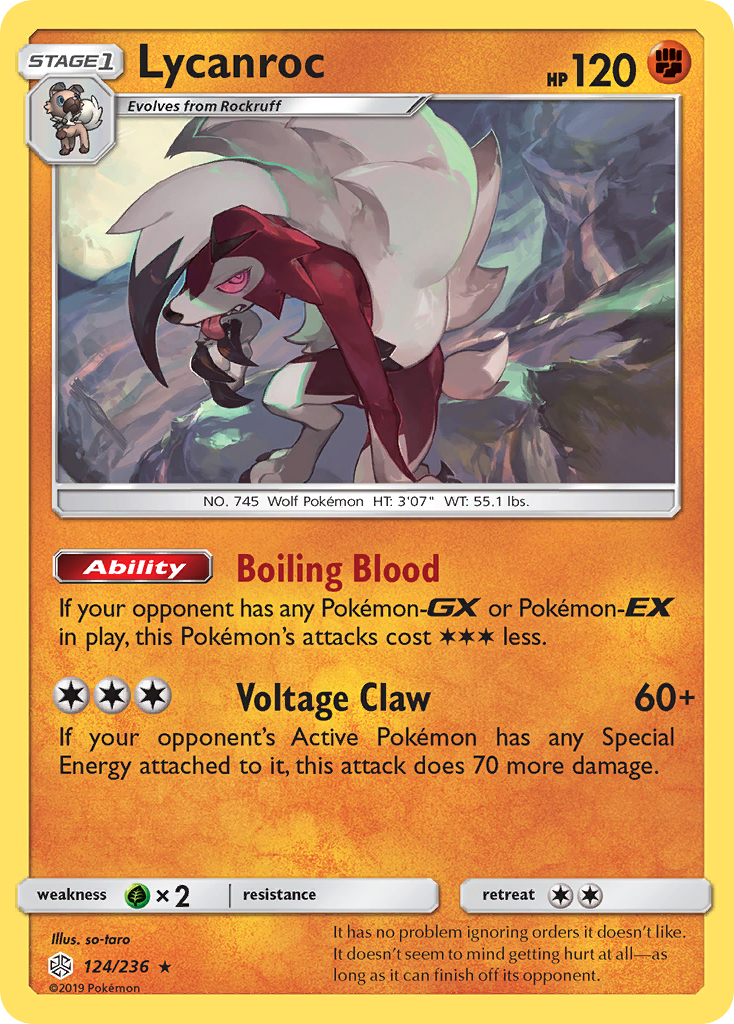 Lycanroc (124/236) [Sun & Moon: Cosmic Eclipse] | Rock City Comics