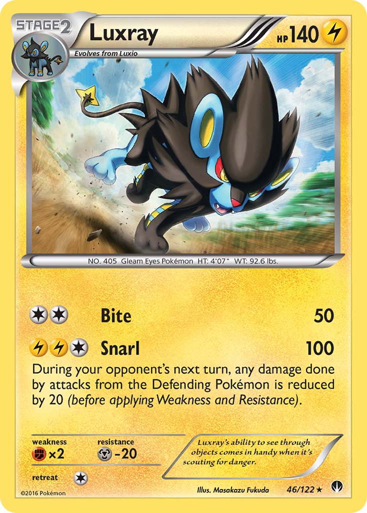 Luxray (46/122) (Cracked Ice Holo) [XY: BREAKpoint] | Rock City Comics