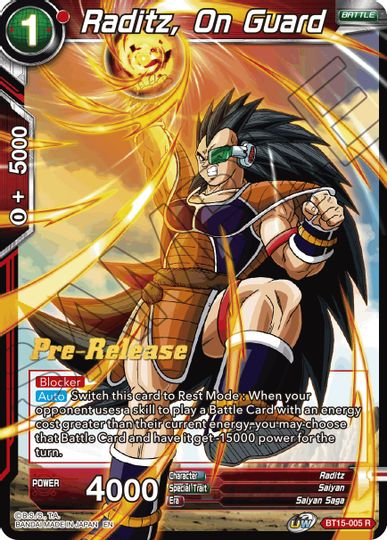 Raditz, On Guard (BT15-005) [Saiyan Showdown Prerelease Promos] | Rock City Comics