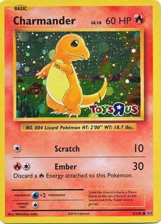 Charmander (9/108) (Toys R Us Promo) [XY: Evolutions] | Rock City Comics