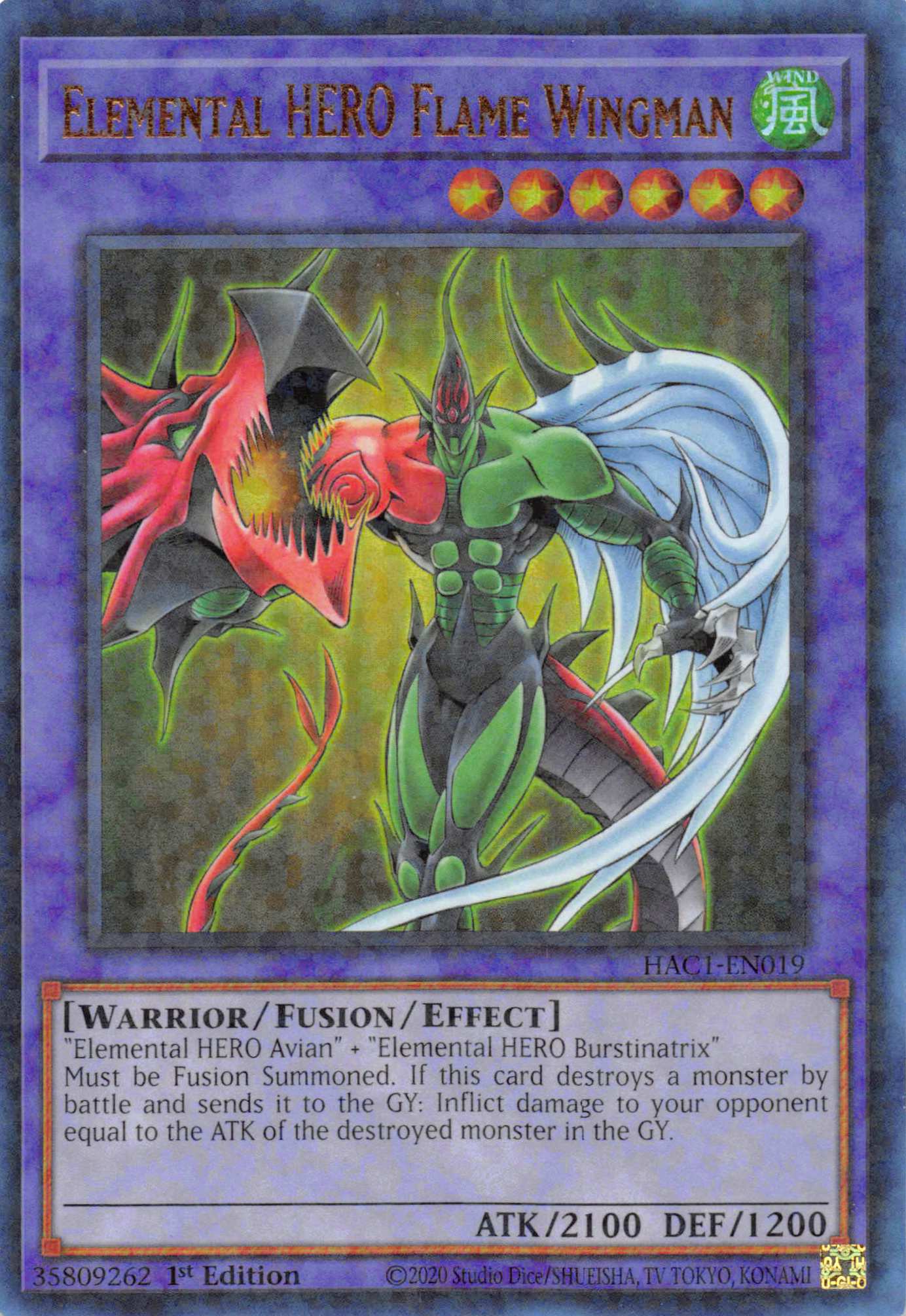 Elemental HERO Flame Wingman (Duel Terminal) [HAC1-EN019] Parallel Rare | Rock City Comics