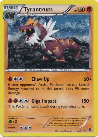 Tyrantrum (62/111) (Cosmos Holo) [XY: Furious Fists] | Rock City Comics