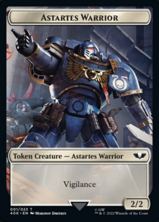 Astartes Warrior // Clue Double-sided Token (Surge Foil) [Universes Beyond: Warhammer 40,000 Tokens] | Rock City Comics