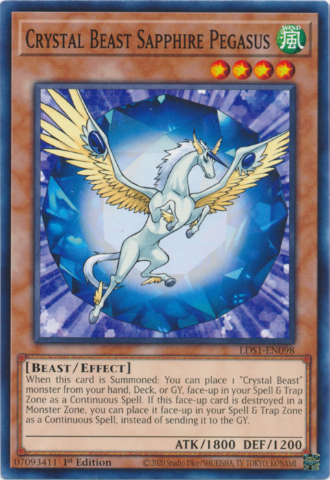 Crystal Beast Sapphire Pegasus [LDS1-EN098] Common | Rock City Comics