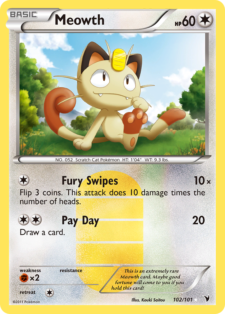 Meowth (102/101) [Black & White: Noble Victories] | Rock City Comics