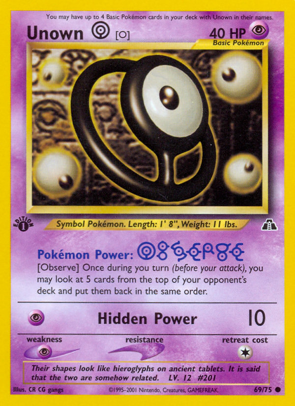 Unown [O] (69/75) [Neo Discovery 1st Edition] | Rock City Comics