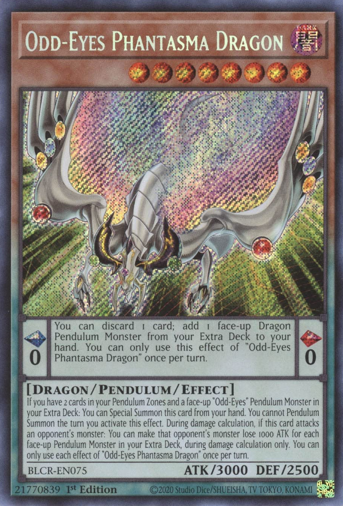 Odd-Eyes Phantasma Dragon [BLCR-EN075] Secret Rare | Rock City Comics