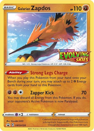 Galarian Zapdos (SWSH124) (Prerelease Promo) [Sword & Shield: Black Star Promos] | Rock City Comics