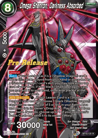 Omega Shenron, Darkness Absorbed (BT15-131) [Saiyan Showdown Prerelease Promos] | Rock City Comics