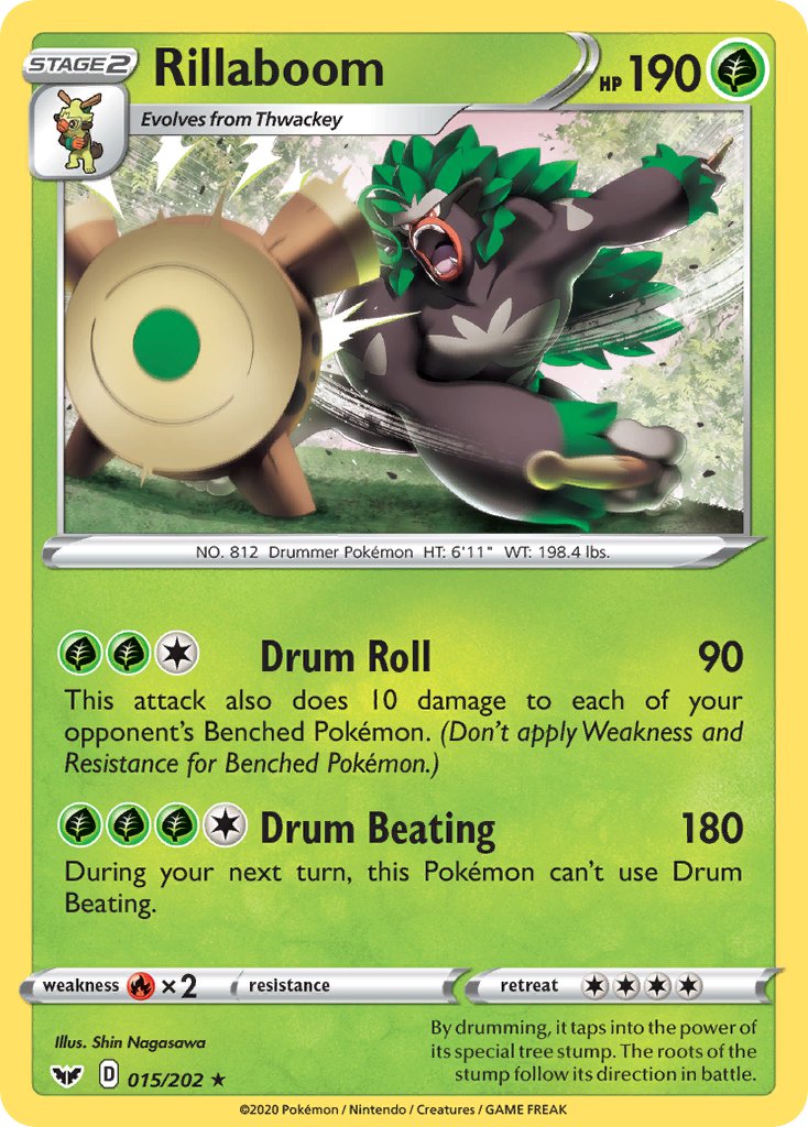 Rillaboom (015/202) (Cracked Ice Holo) (Theme Deck Exclusive) [Sword & Shield: Base Set] | Rock City Comics