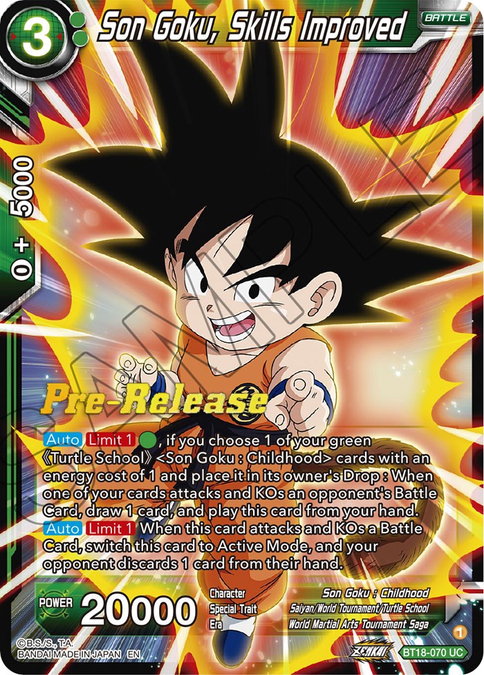 Son Goku, Skills Improved (BT18-070) [Dawn of the Z-Legends Prerelease Promos] | Rock City Comics