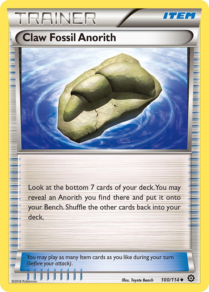 Claw Fossil Anorith (100/114) [XY: Steam Siege] | Rock City Comics