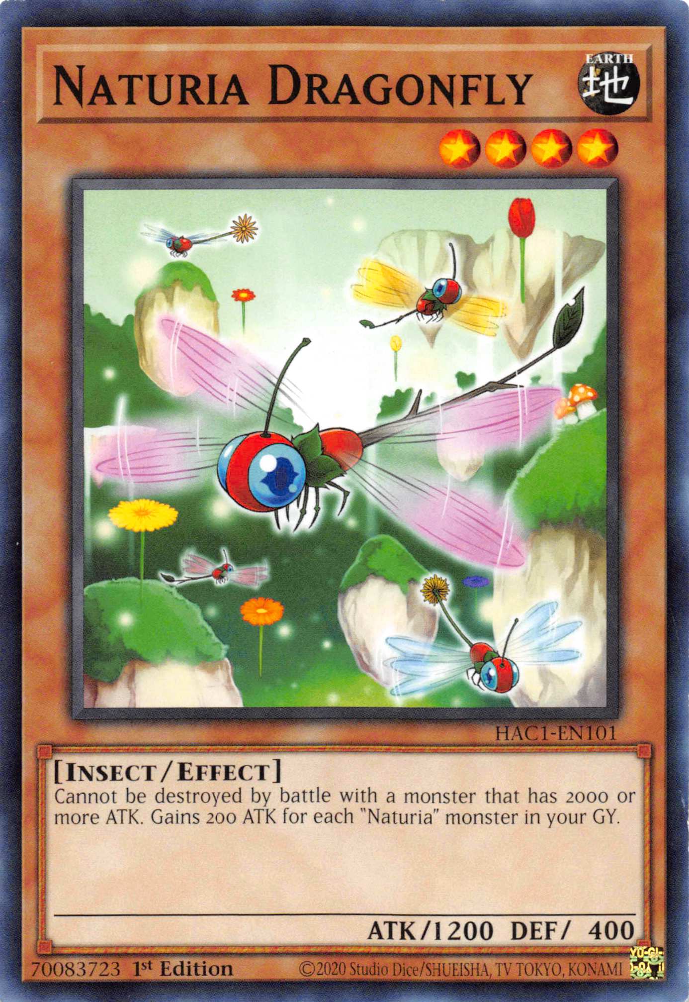 Naturia Dragonfly (Duel Terminal) [HAC1-EN101] Parallel Rare | Rock City Comics