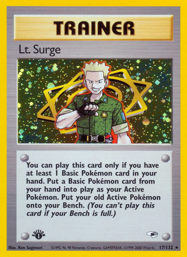 Lt. Surge (17/132) [Gym Heroes 1st Edition] | Rock City Comics