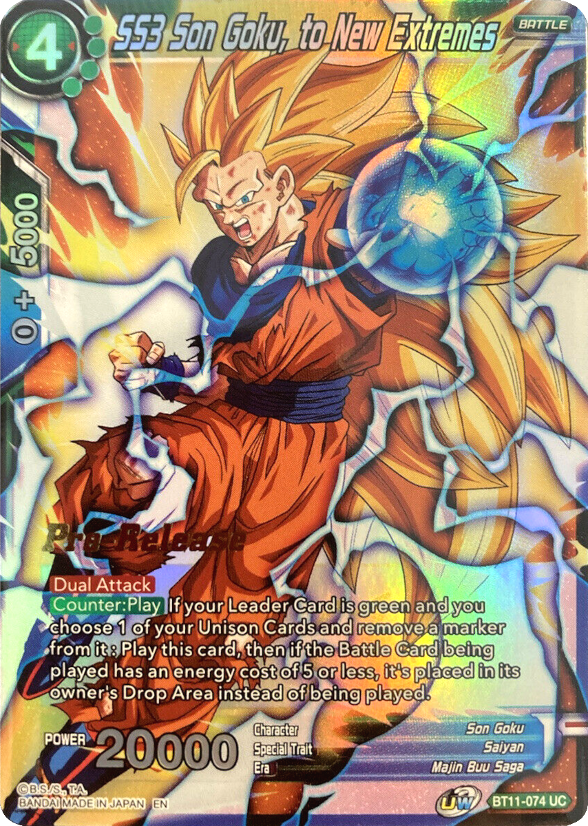 SS3 Son Goku, to New Extremes (BT11-074) [Vermilion Bloodline Prerelease Promos] | Rock City Comics