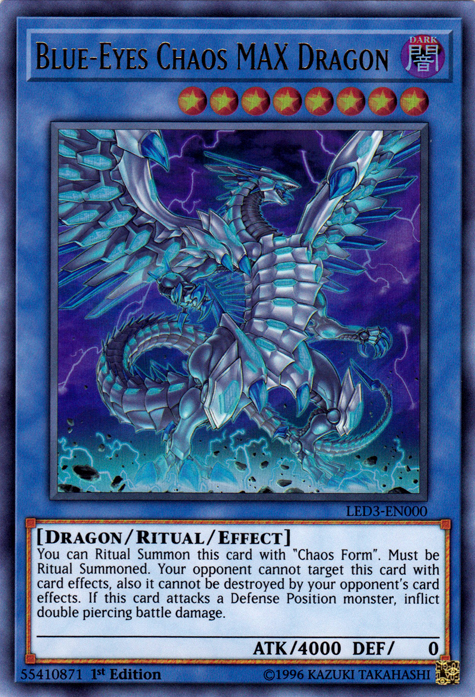 Blue-Eyes Chaos MAX Dragon [LED3-EN000] Ultra Rare | Rock City Comics