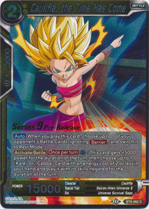 Caulifla, the Time Has Come (BT9-062) [Universal Onslaught Prerelease Promos] | Rock City Comics