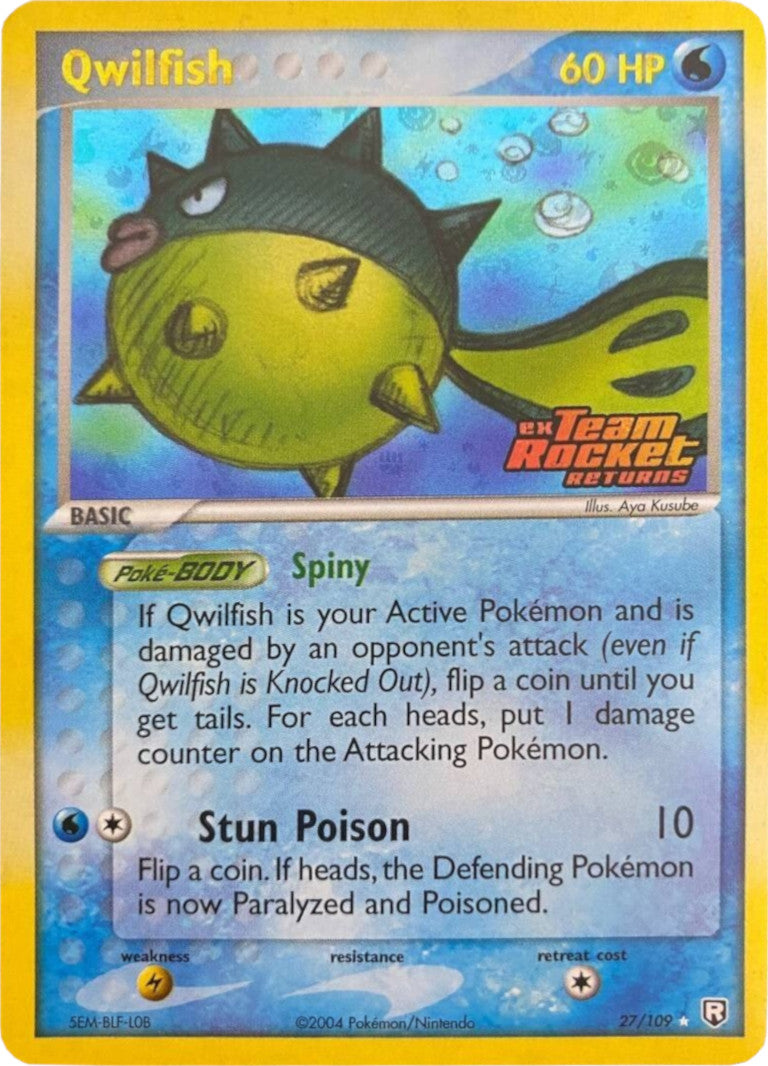 Qwilfish (27/109) (Stamped) [EX: Team Rocket Returns] | Rock City Comics