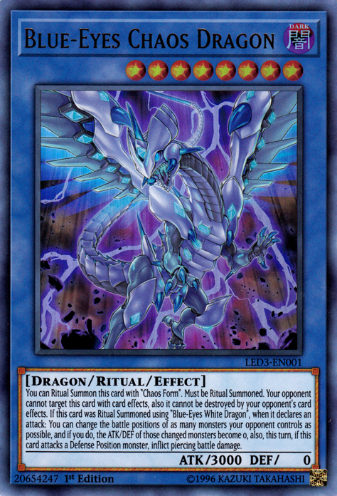 Blue-Eyes Chaos Dragon [LED3-EN001] Ultra Rare | Rock City Comics