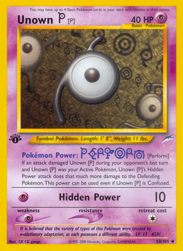 Unown [P] (58/105) [Neo Destiny 1st Edition] | Rock City Comics