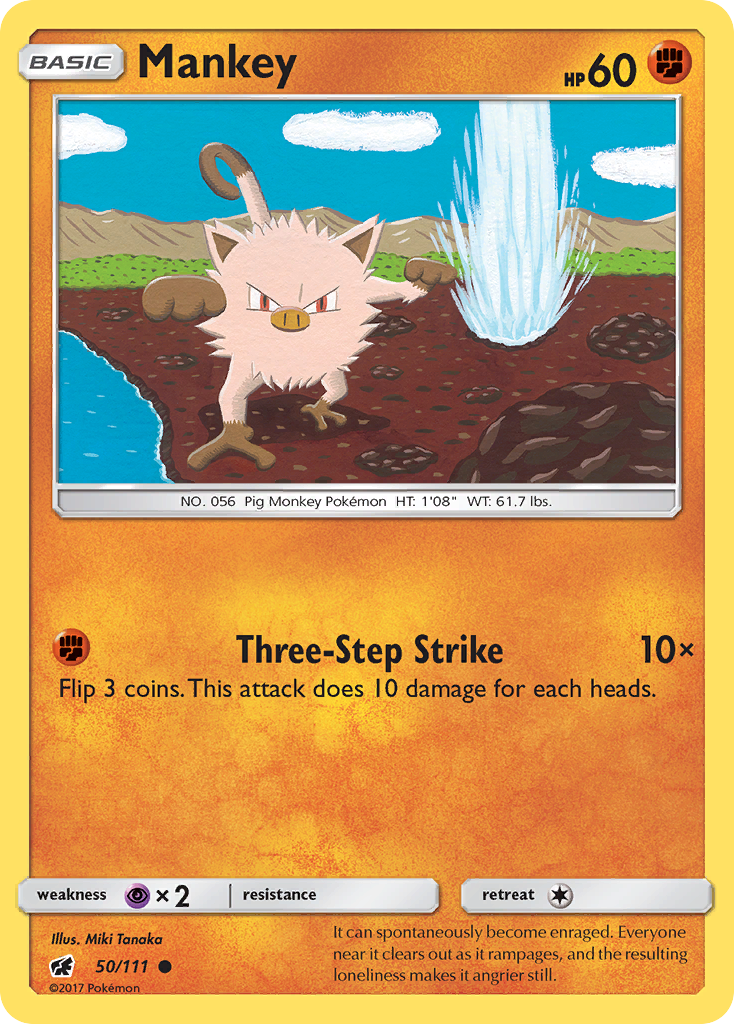 Mankey (50/111) [Sun & Moon: Crimson Invasion] | Rock City Comics