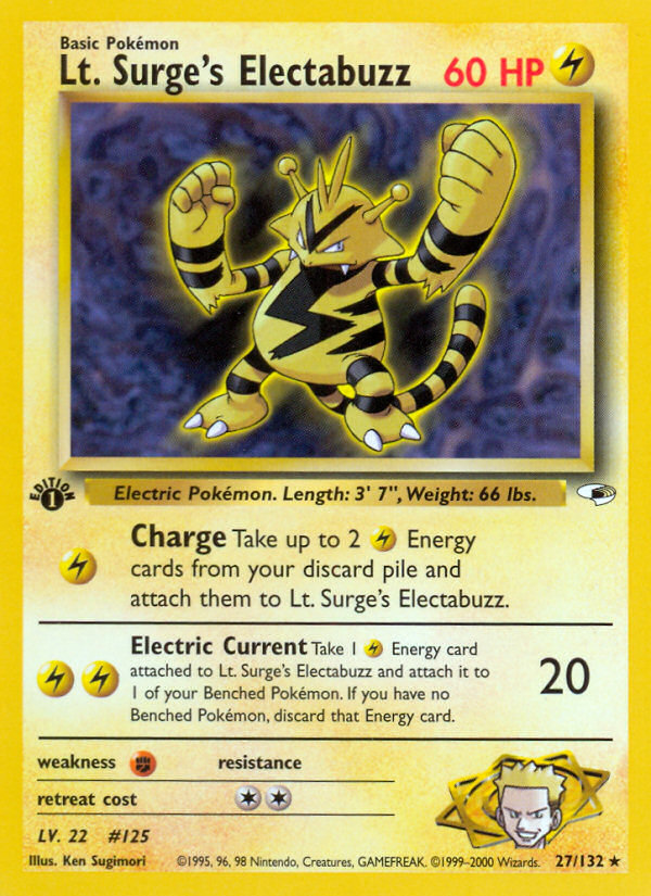 Lt. Surge's Electabuzz (27/132) [Gym Heroes 1st Edition] | Rock City Comics