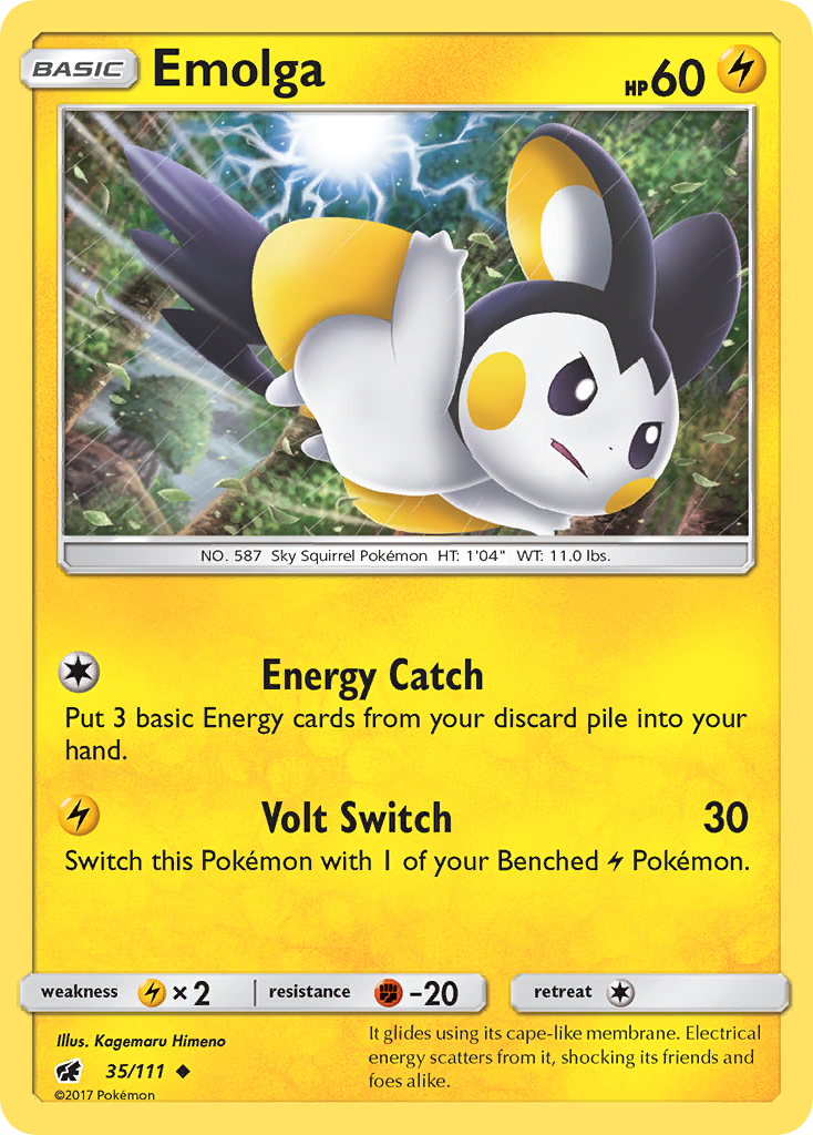 Emolga (35/111) [Sun & Moon: Crimson Invasion] | Rock City Comics