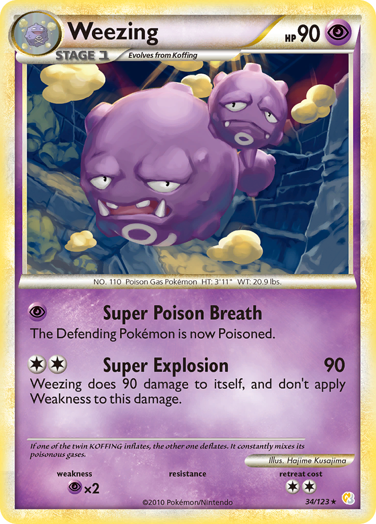 Weezing (34/123) [HeartGold & SoulSilver: Base Set] | Rock City Comics