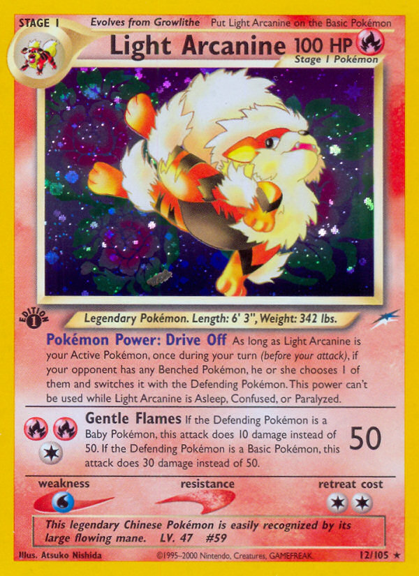 Light Arcanine (12/105) [Neo Destiny 1st Edition] | Rock City Comics