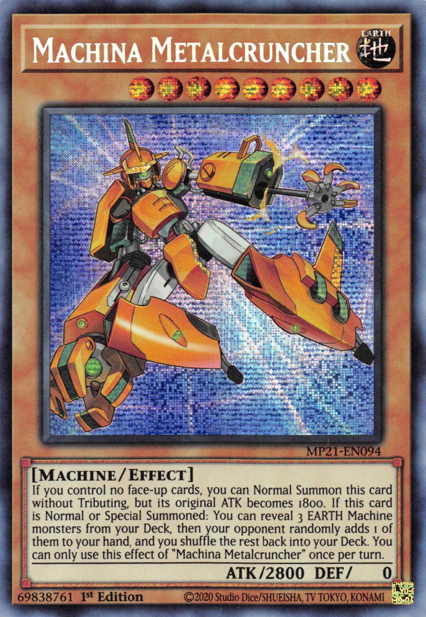 Machina Metalcruncher [MP21-EN094] Prismatic Secret Rare | Rock City Comics