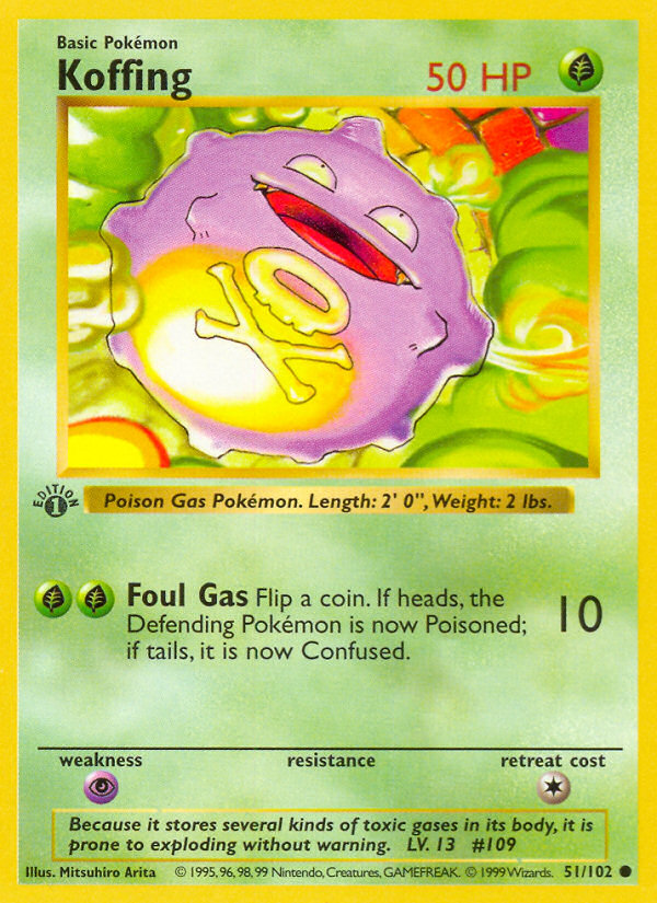 Koffing (51/102) (Shadowless) [Base Set 1st Edition] | Rock City Comics