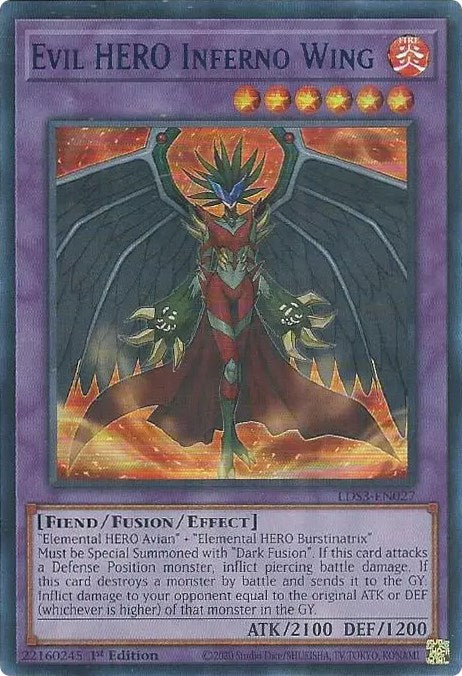 Evil HERO Inferno Wing (Blue) [LDS3-EN027] Ultra Rare | Rock City Comics