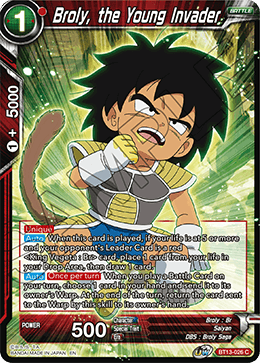 Broly, the Young Invader (Common) [BT13-026] | Rock City Comics