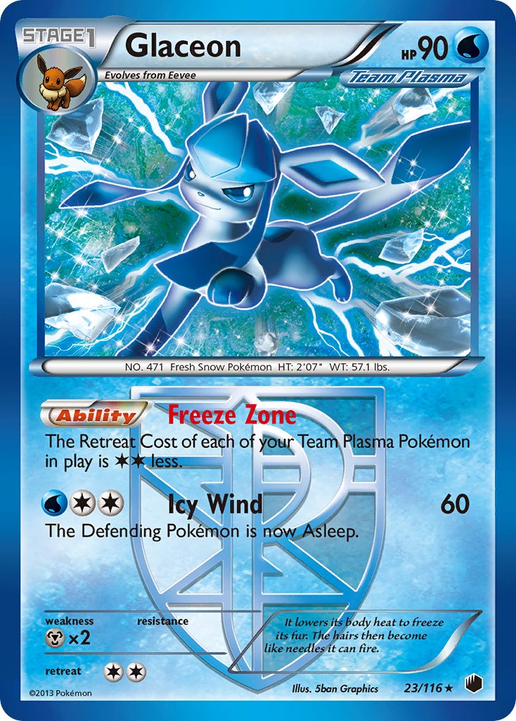 Glaceon (23/116) (Theme Deck Exclusive) [Black & White: Plasma Freeze] | Rock City Comics