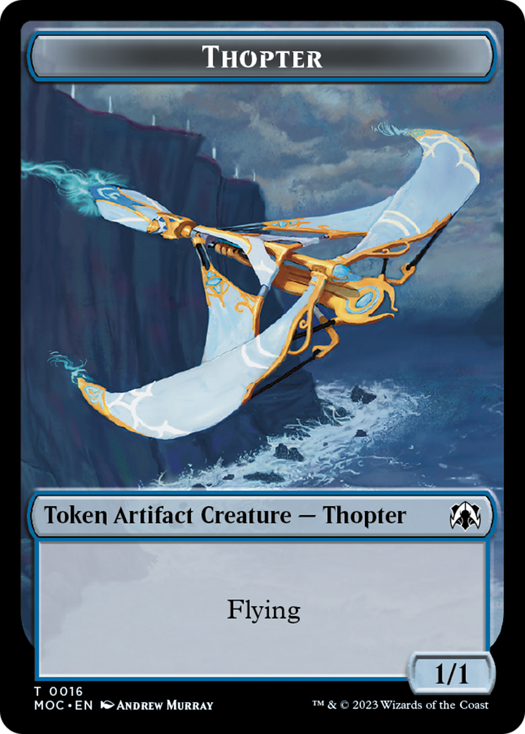 Thopter // Gold Double-Sided Token [March of the Machine Commander Tokens] | Rock City Comics