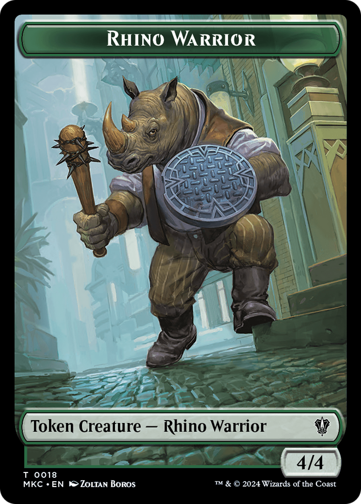 Thopter // Rhino Warrior Double-Sided Token [Murders at Karlov Manor Commander Tokens] | Rock City Comics