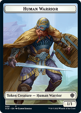 Saproling // Human Warrior Double-Sided Token [Starter Commander Decks] | Rock City Comics