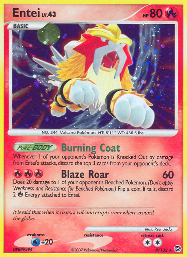 Entei (4/132) (Cracked Ice Holo) [Diamond & Pearl: Secret Wonders] | Rock City Comics