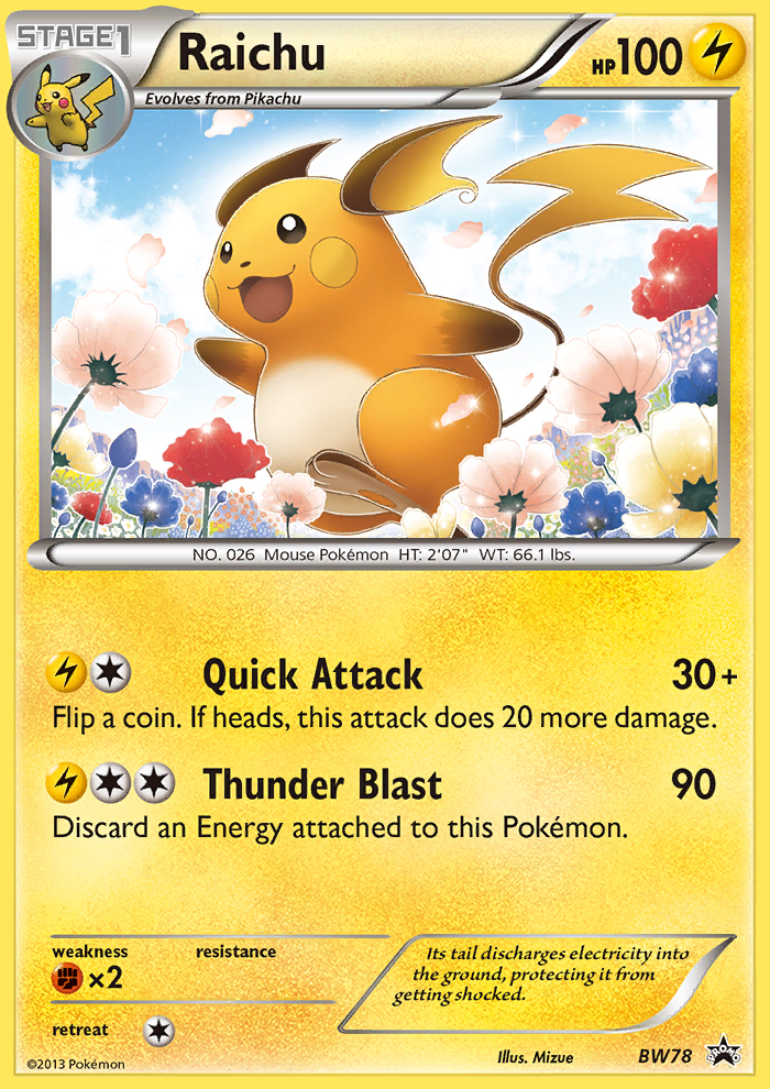 Raichu (BW78) [Black & White: Black Star Promos] | Rock City Comics