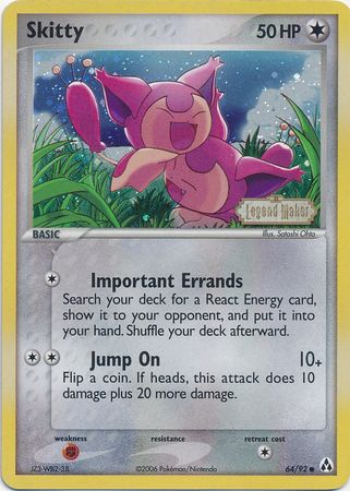 Skitty (64/92) (Stamped) [EX: Legend Maker] | Rock City Comics